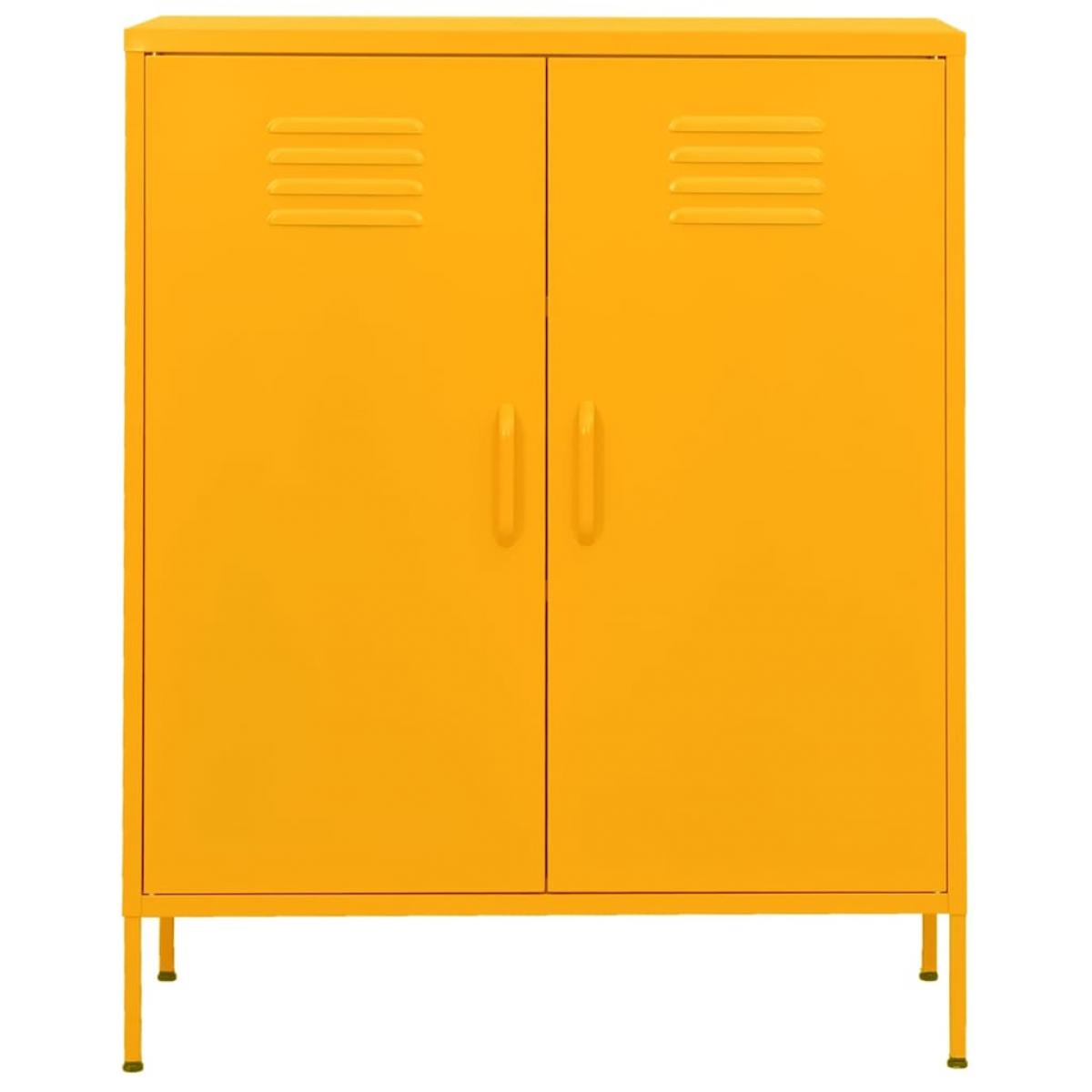 Armario de almacenamiento acero amarillo mostaza 80x35x101,5 cm