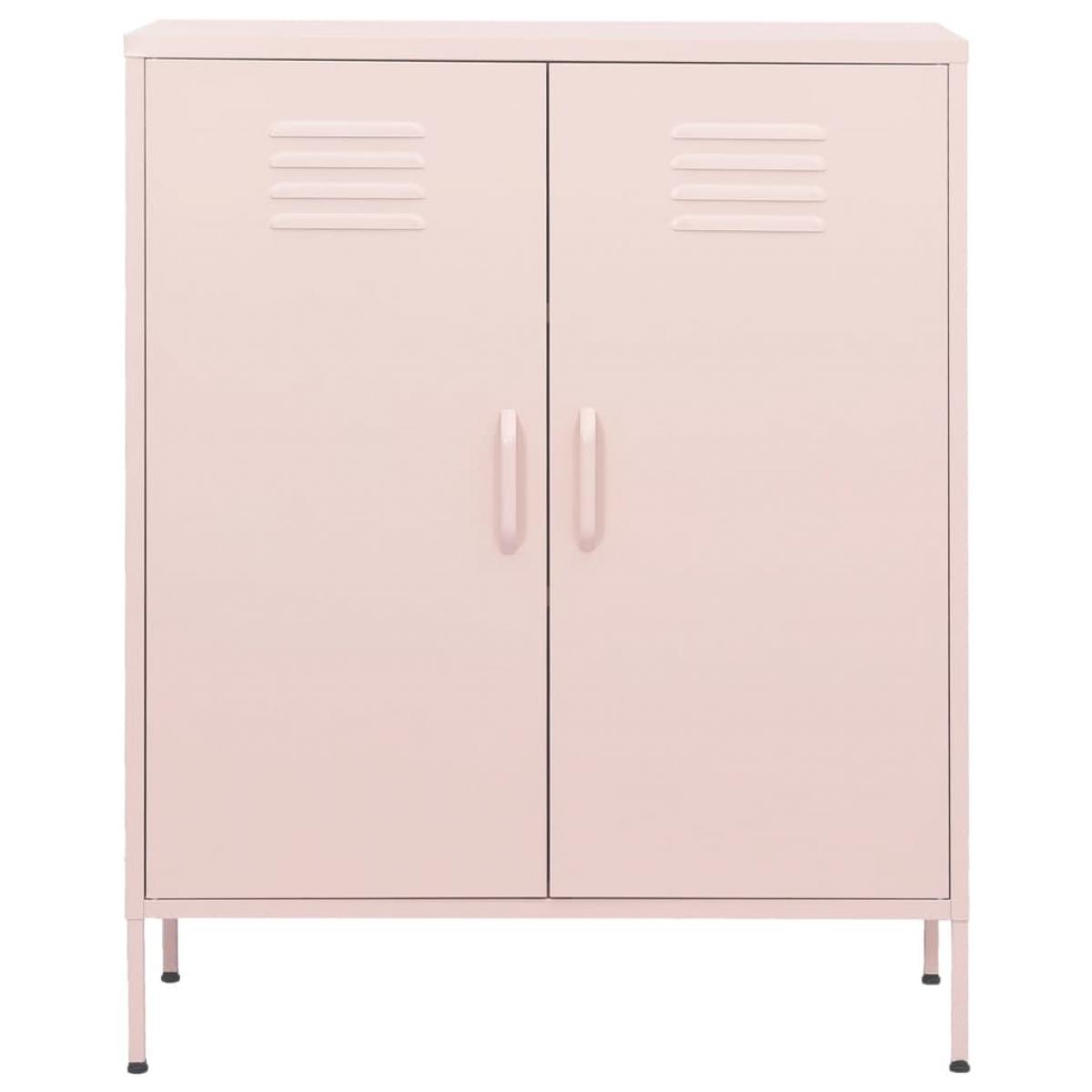 Armario de almacenamiento acero rosa 80x35x101,5 cm