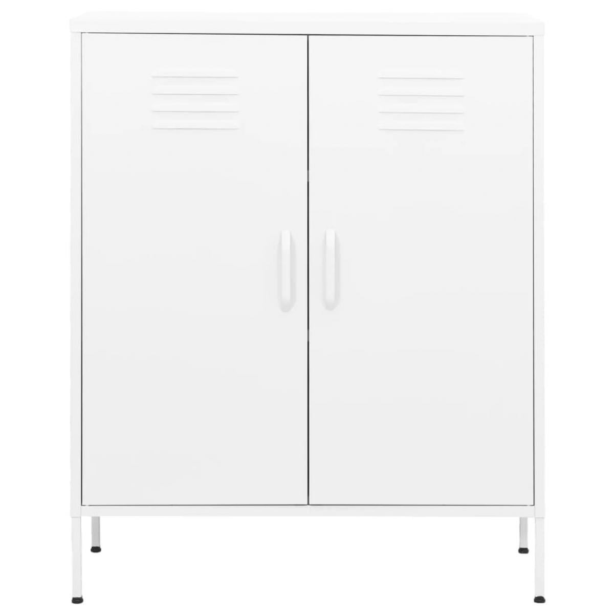 Armario almacenamiento acero blanco 80x35x101,5 cm