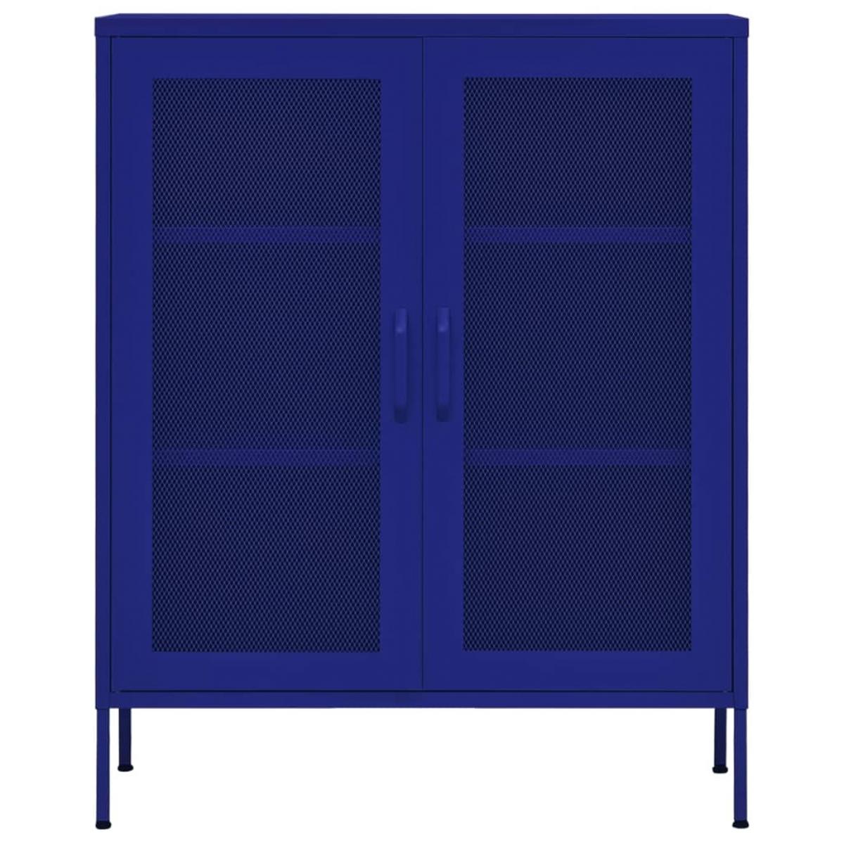 Armario de almacenamiento acero azul marino 80x35x101,5 cm