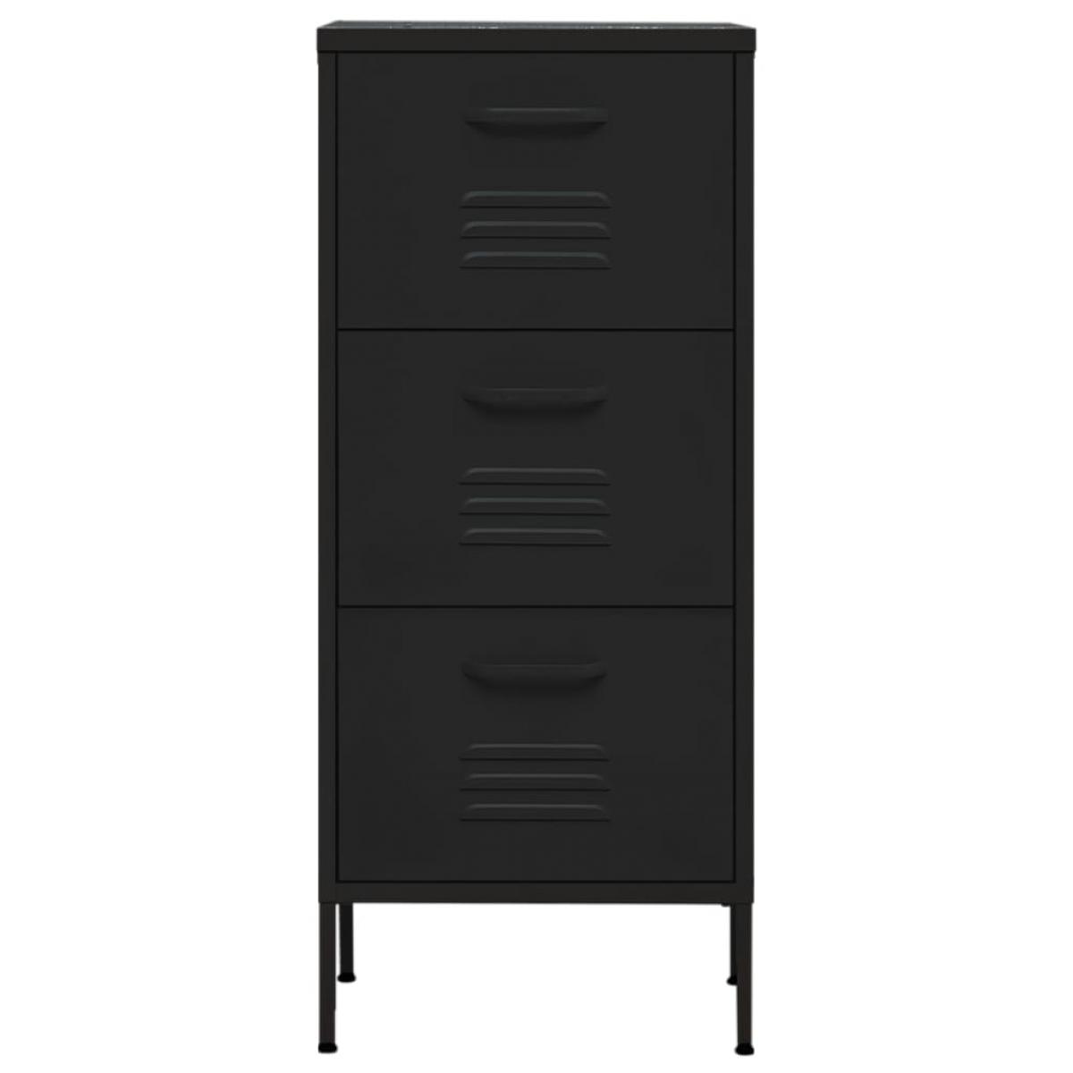 Armario de almacenamiento acero negro 42,5x35x101,5 cm