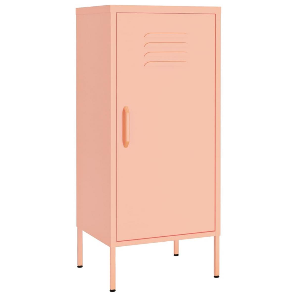 Armario de almacenamiento acero rosa 42,5x35x101,5 cm