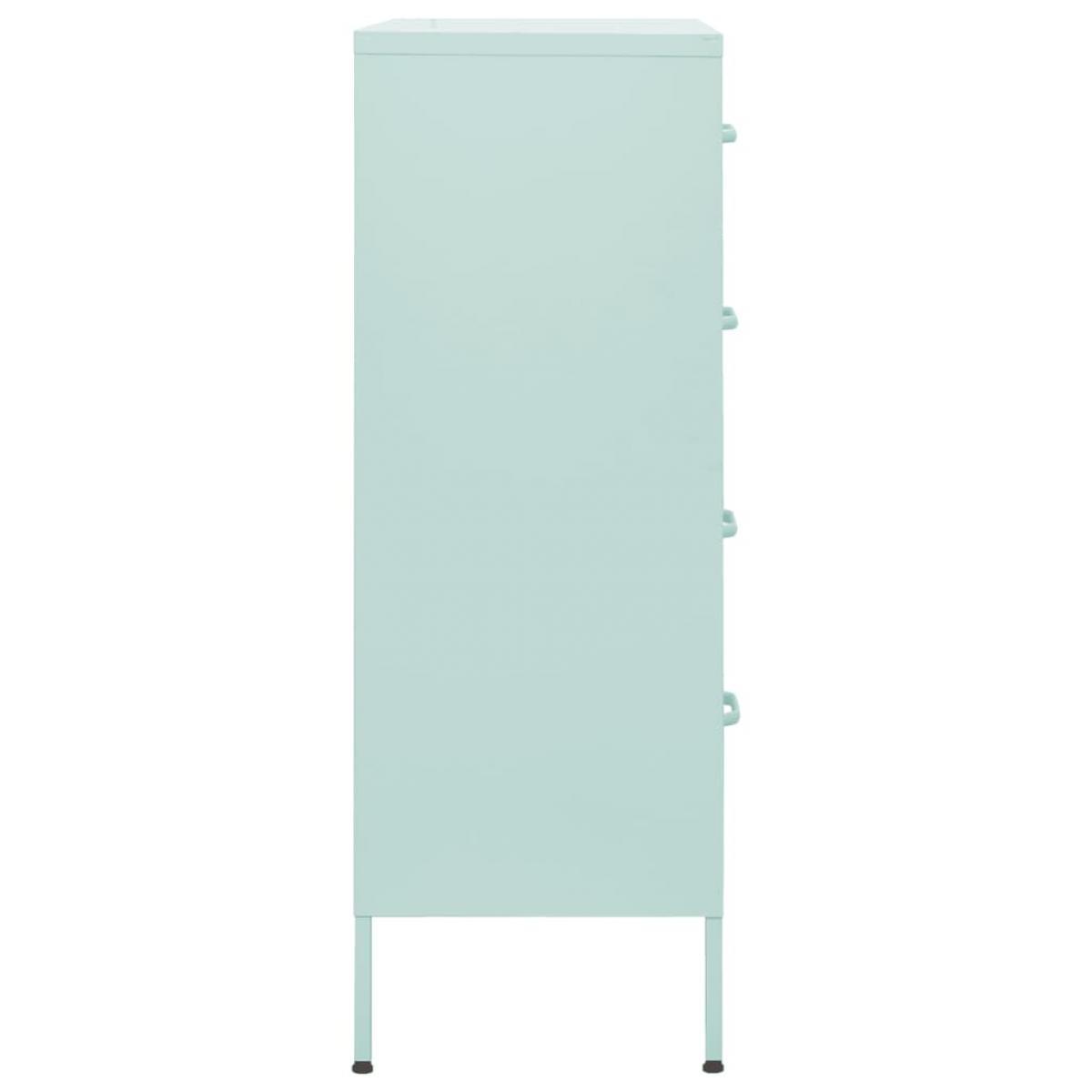 Armario de cajones de acero verde mint 80x35x101,5 cm