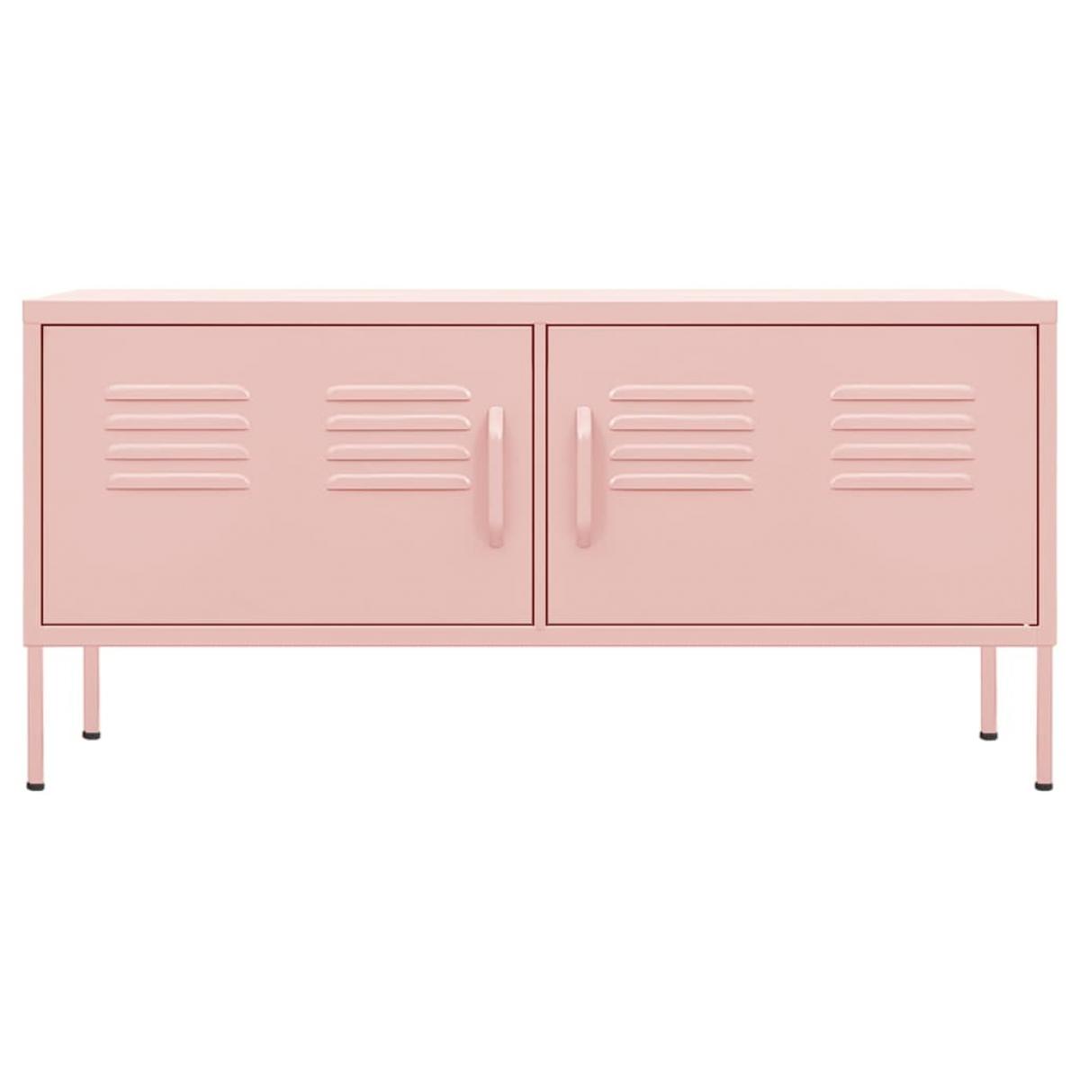Mueble para TV de acero rosa 105x35x50 cm