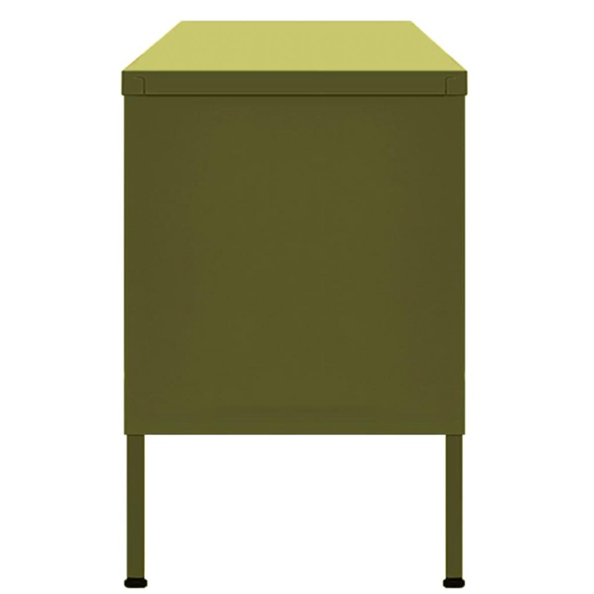 Mueble de TV verde oliva 105x35x50 cm acero