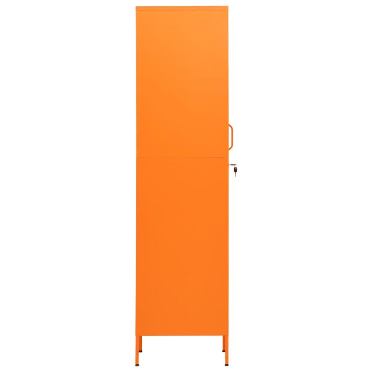 Armario de taquilla de acero naranja 35x46x180 cm
