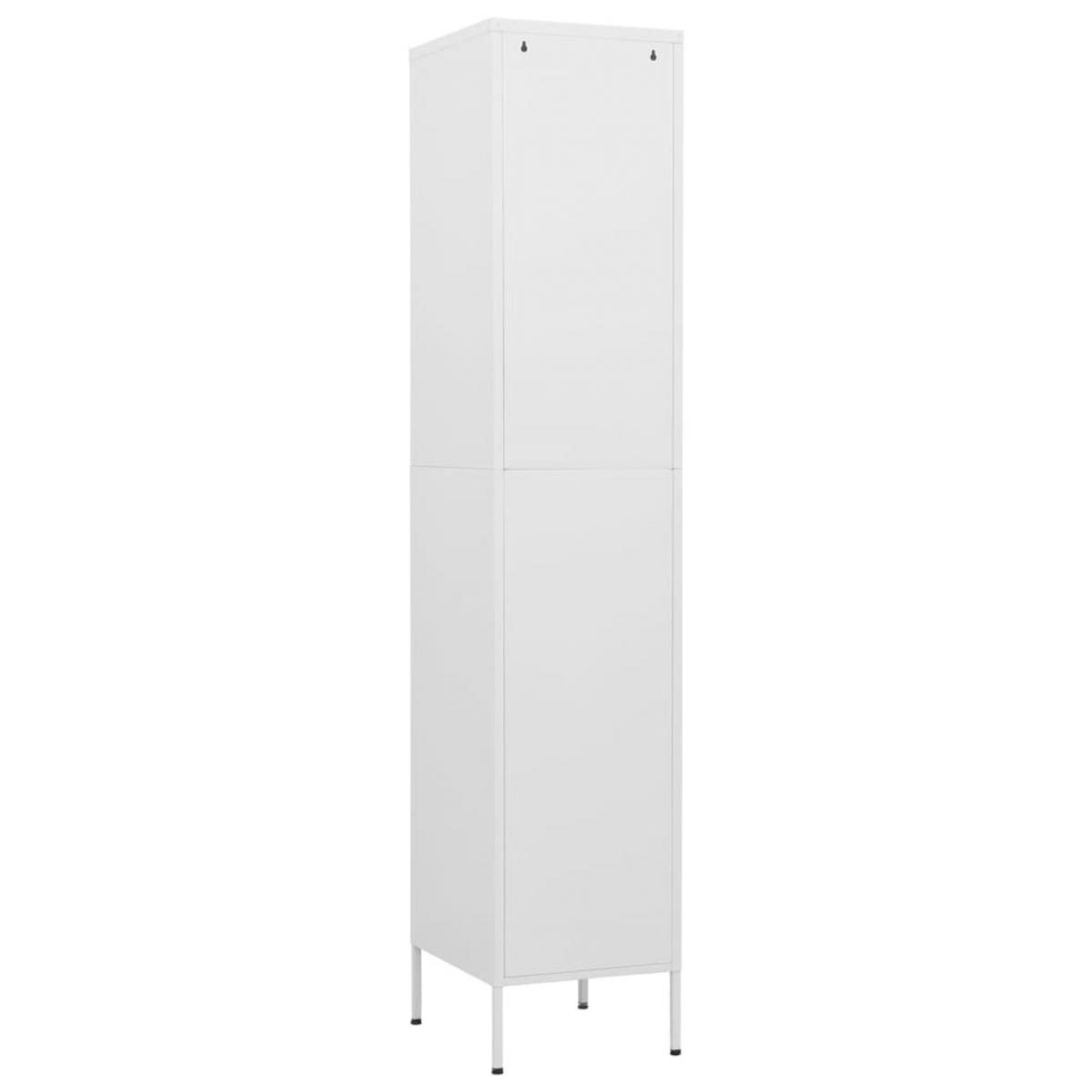 Armario de taquilla de acero blanco 35x46x180 cm