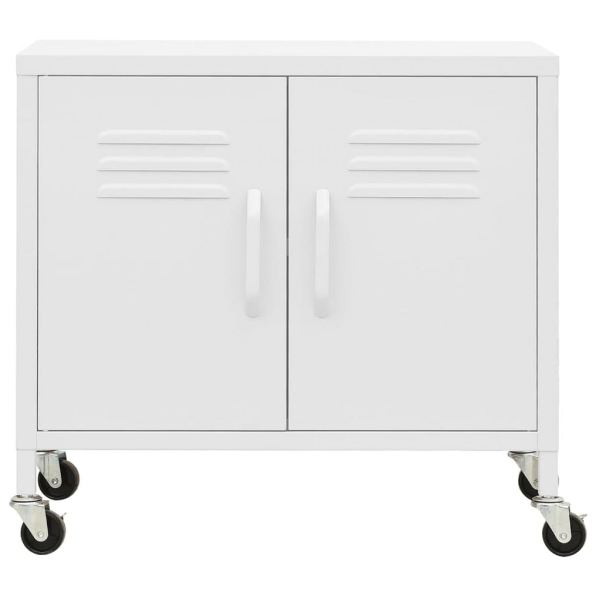 Armario de almacenamiento acero blanco 60x35x56 cm