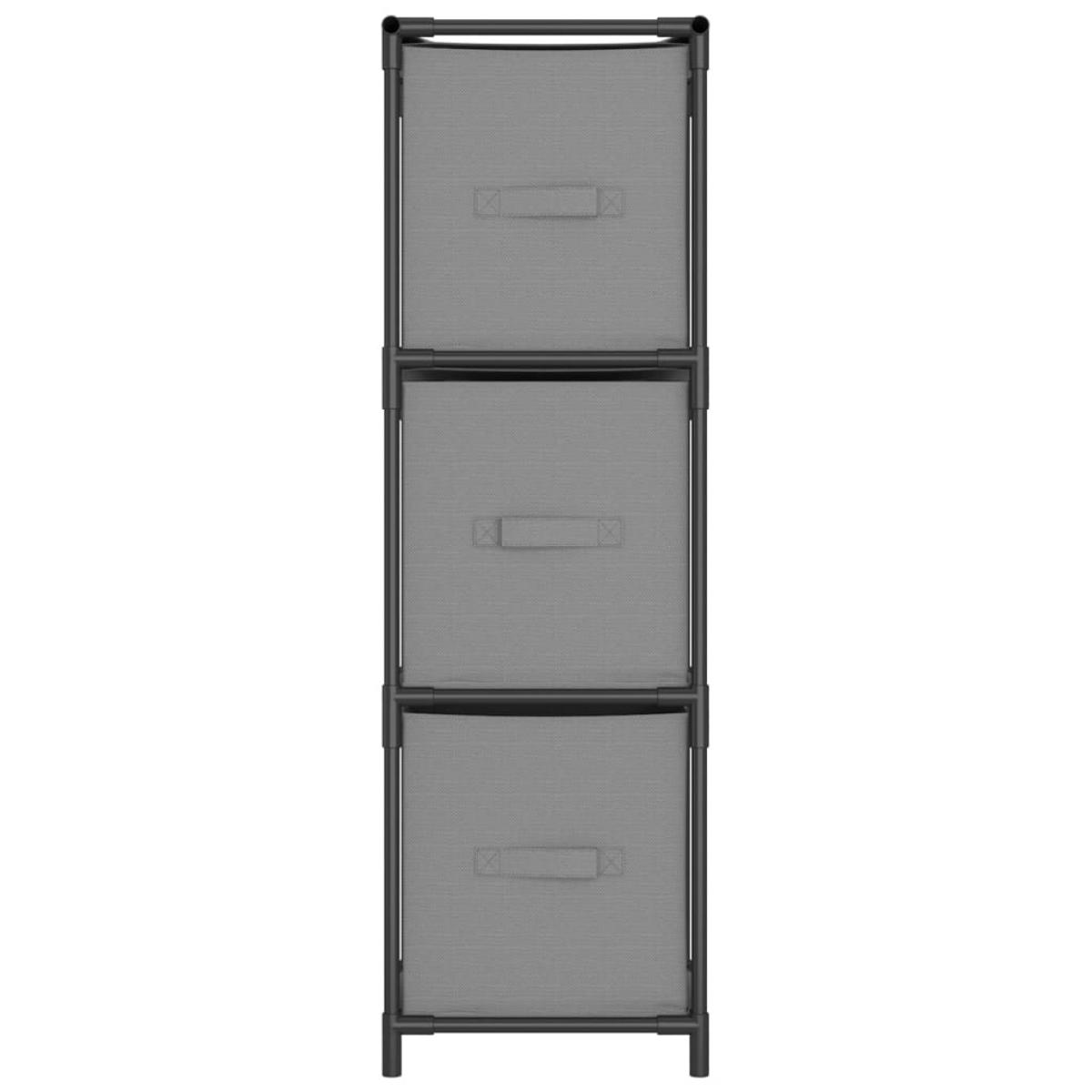 Armario almacenaje de acero con 3 cajones tela gris 34x34x101cm