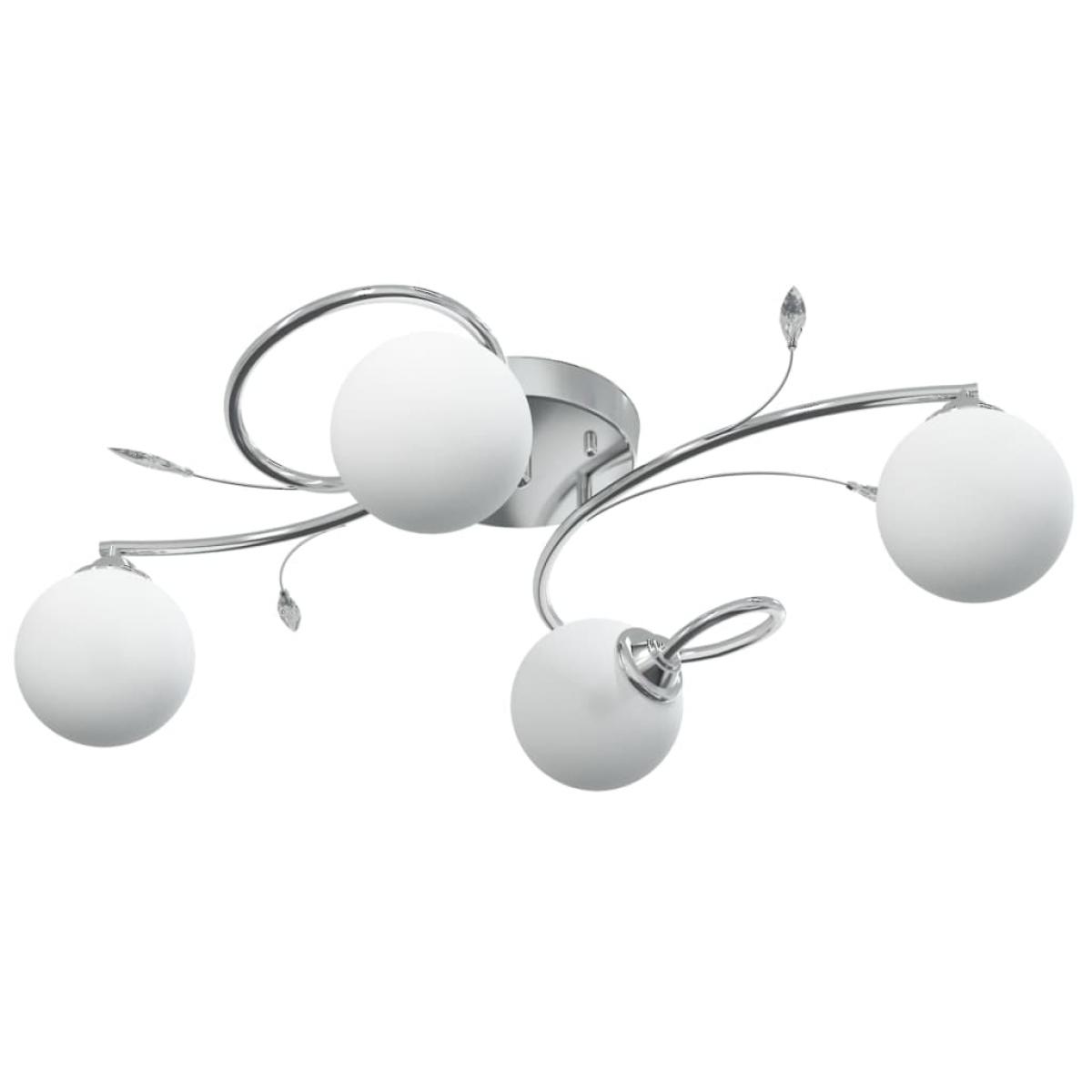 Lámpara de techo pantallas cristal redonda 4 bombillas LED G9