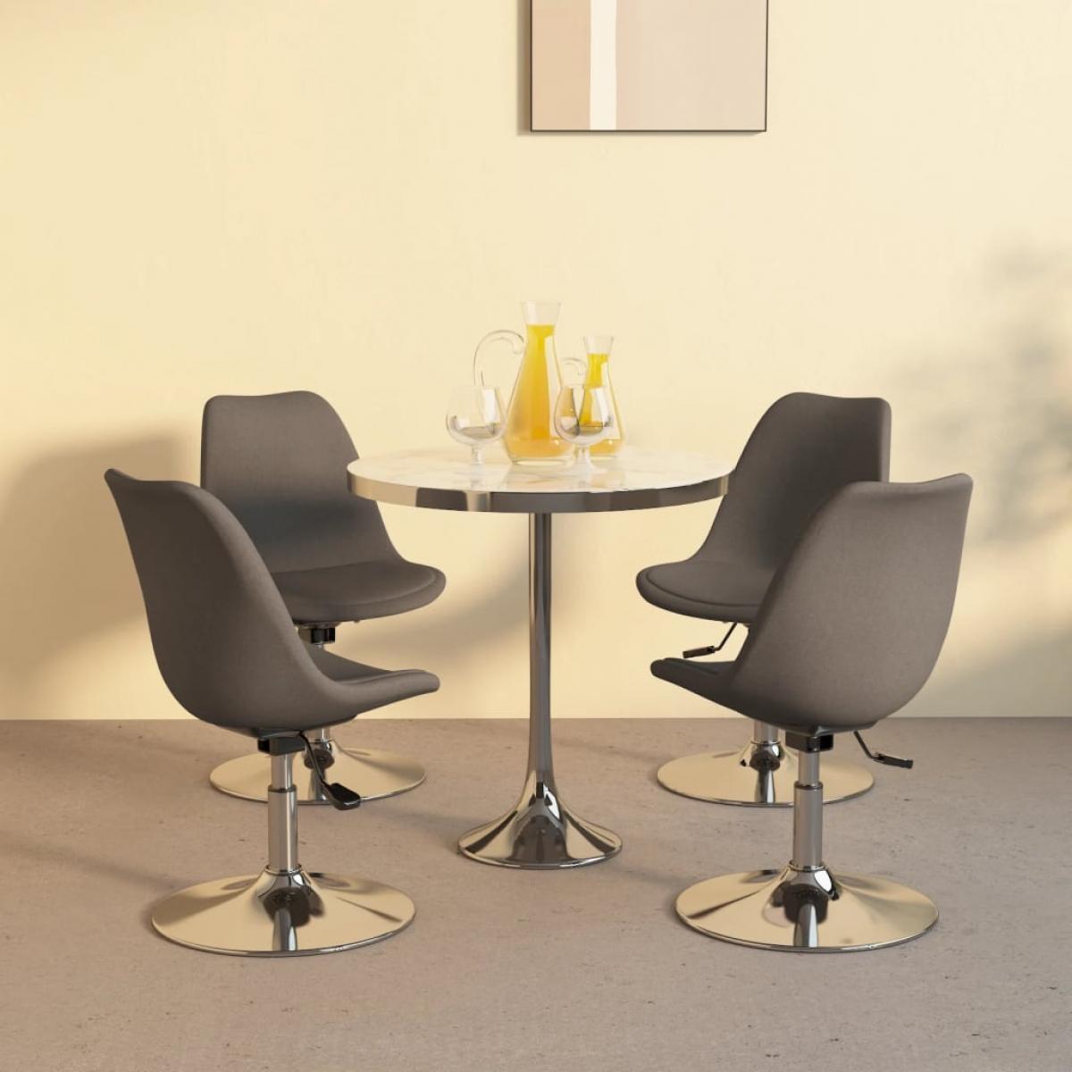 Sillas de comedor giratorias 4 unidades tela gris oscuro