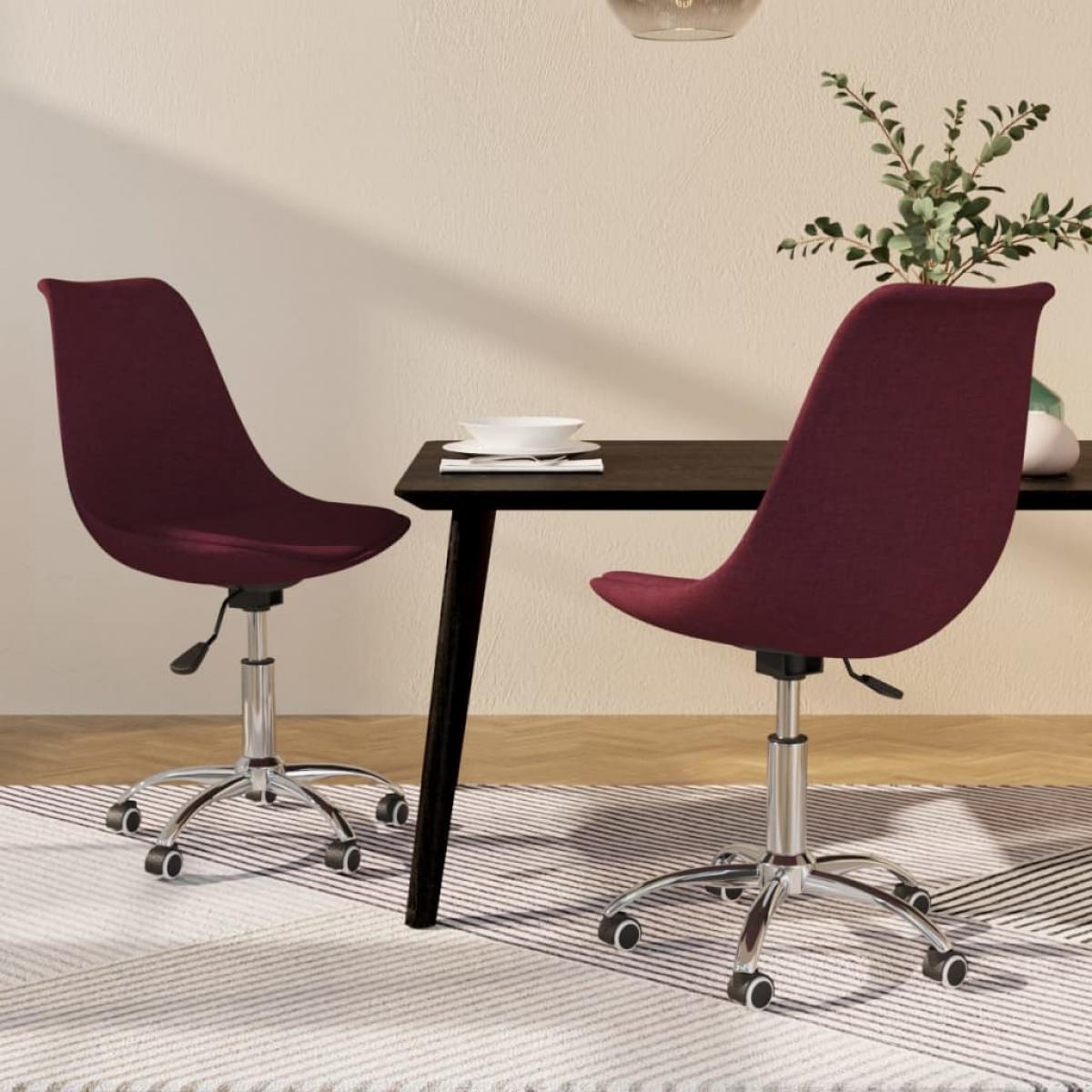 Sillas de comedor giratorias 2 unidades tela morado