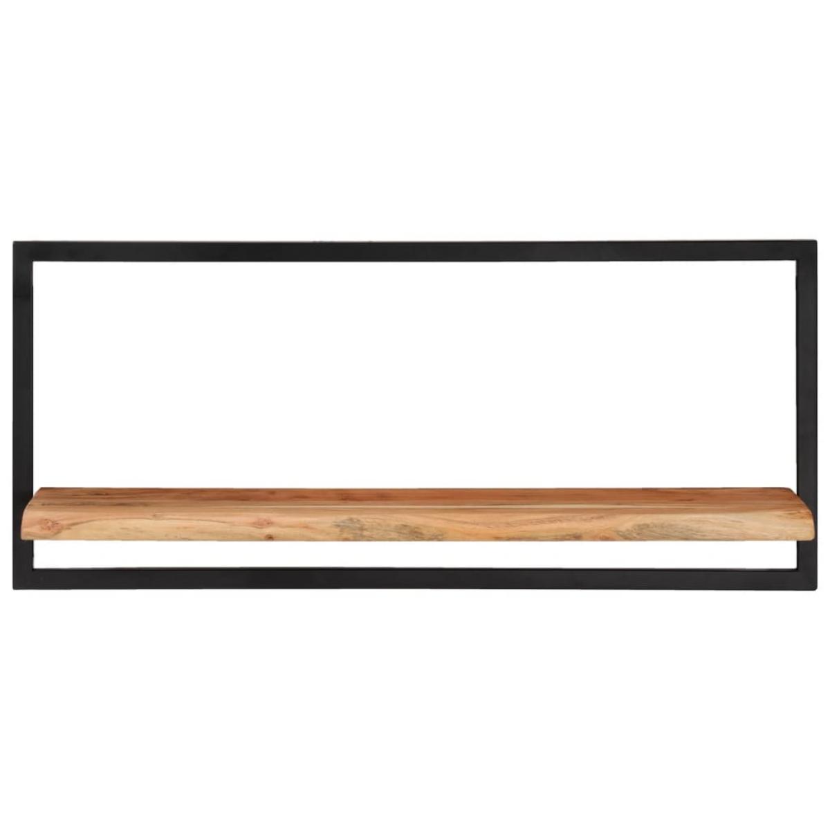 Estantes de pared 2 unidades madera maciza acacia 80x25x35 cm