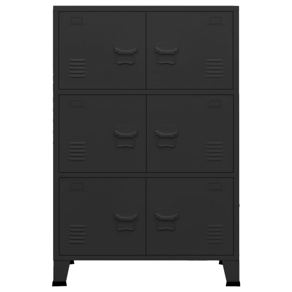 Baúl de almacenaje industrial metal negro 75x40x115 cm
