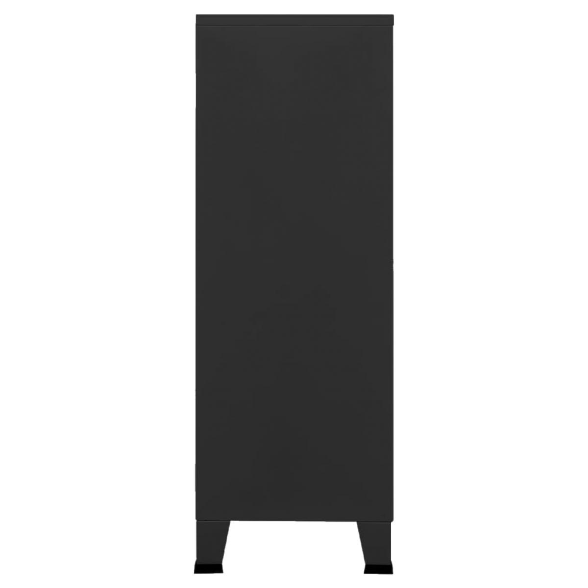 Baúl de almacenaje industrial metal negro 75x40x115 cm