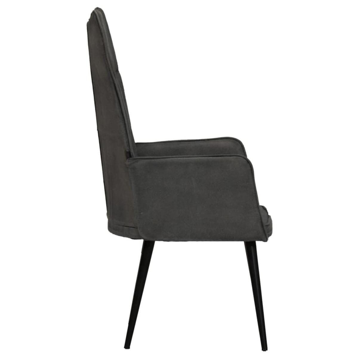 Sillón orejero de cuero auténtico negro canela