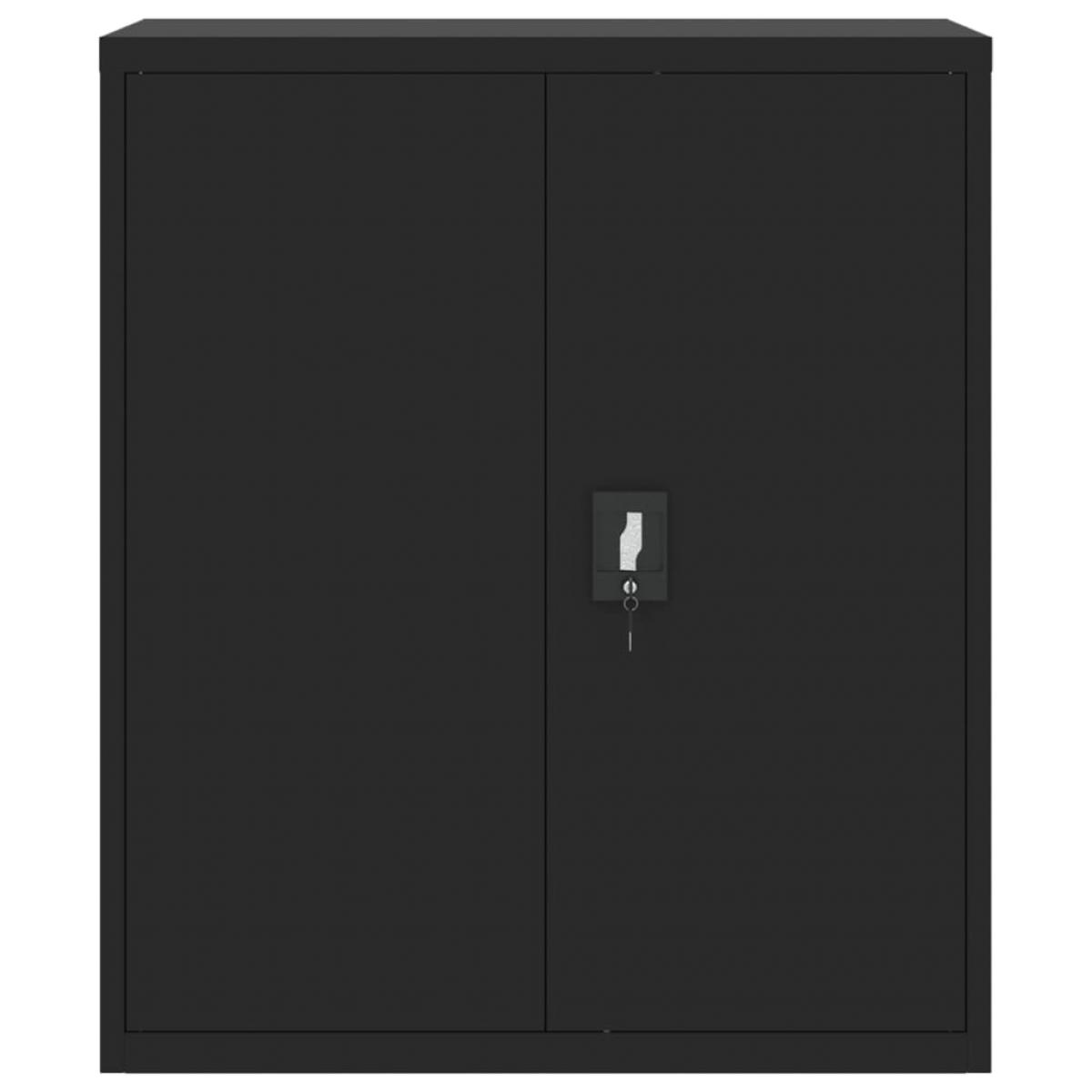Armario archivador de acero negro 90x40x105 cm