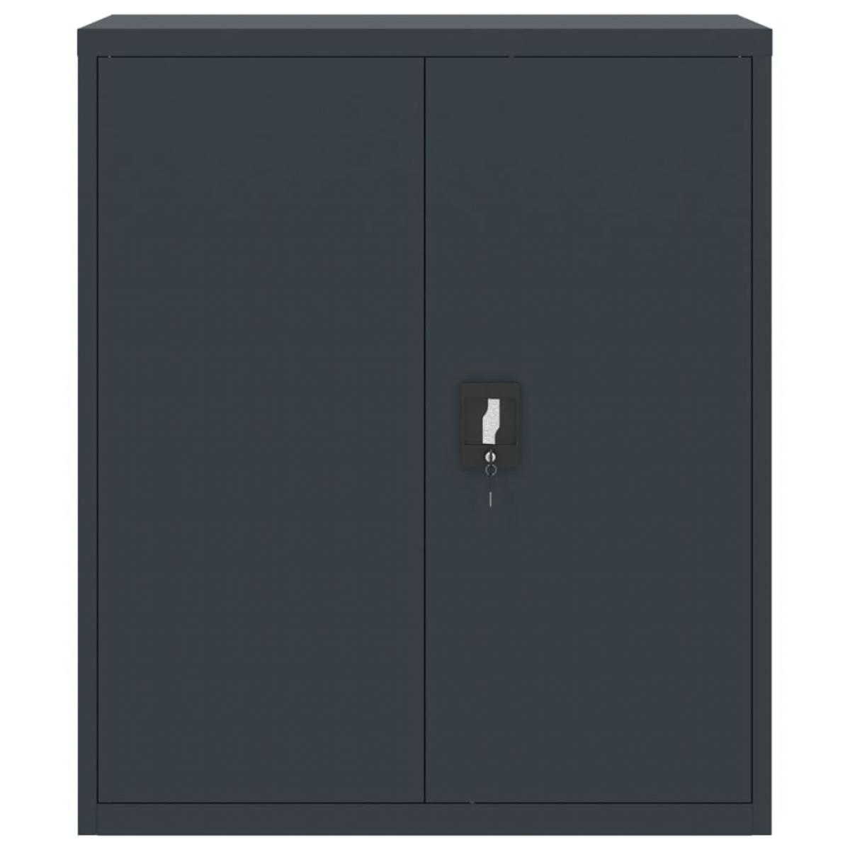 Armario archivador de acero gris antracita 90x40x105 cm