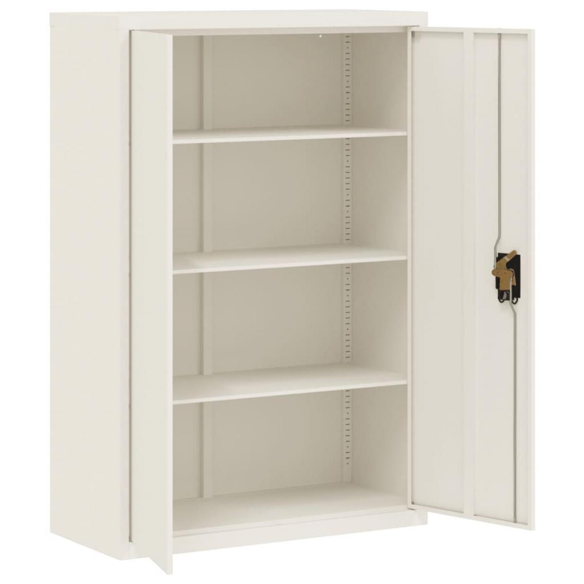 Armario archivador de acero blanco 90x40x140 cm
