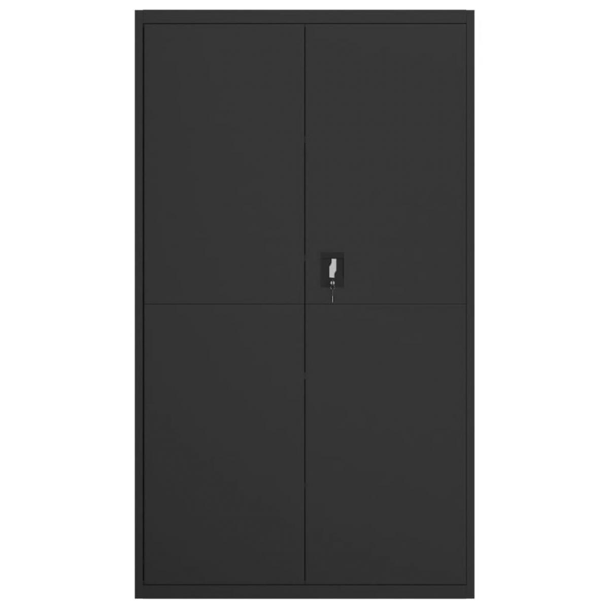Armario archivador de acero negro 105x40x180 cm