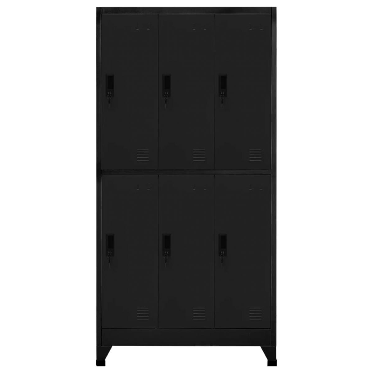 Taquilla de acero negro 90x45x180 cm