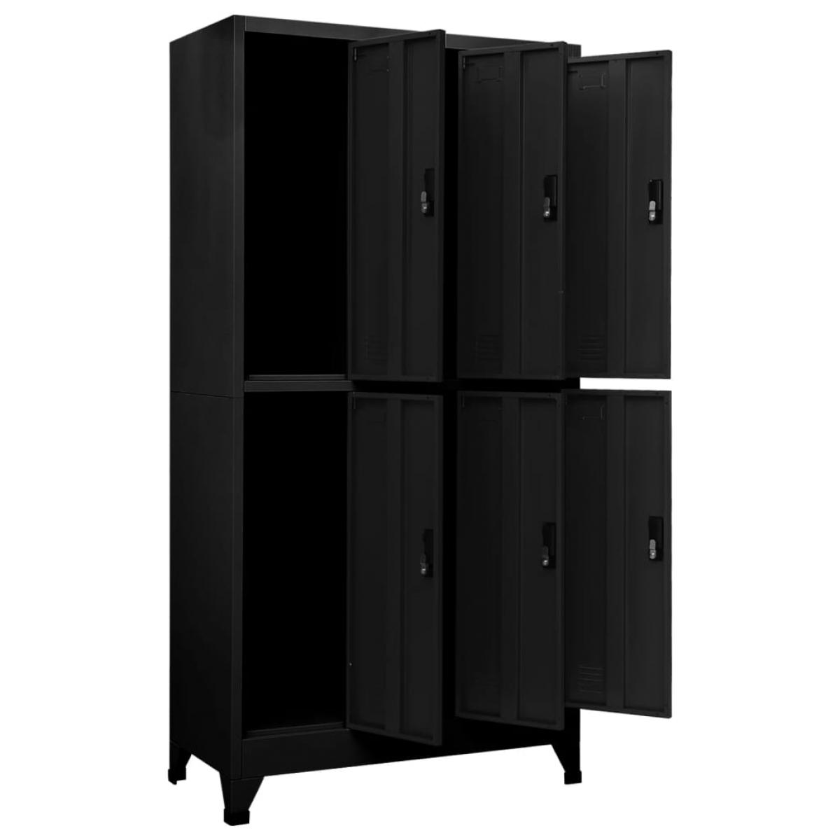 Taquilla de acero negro 90x45x180 cm