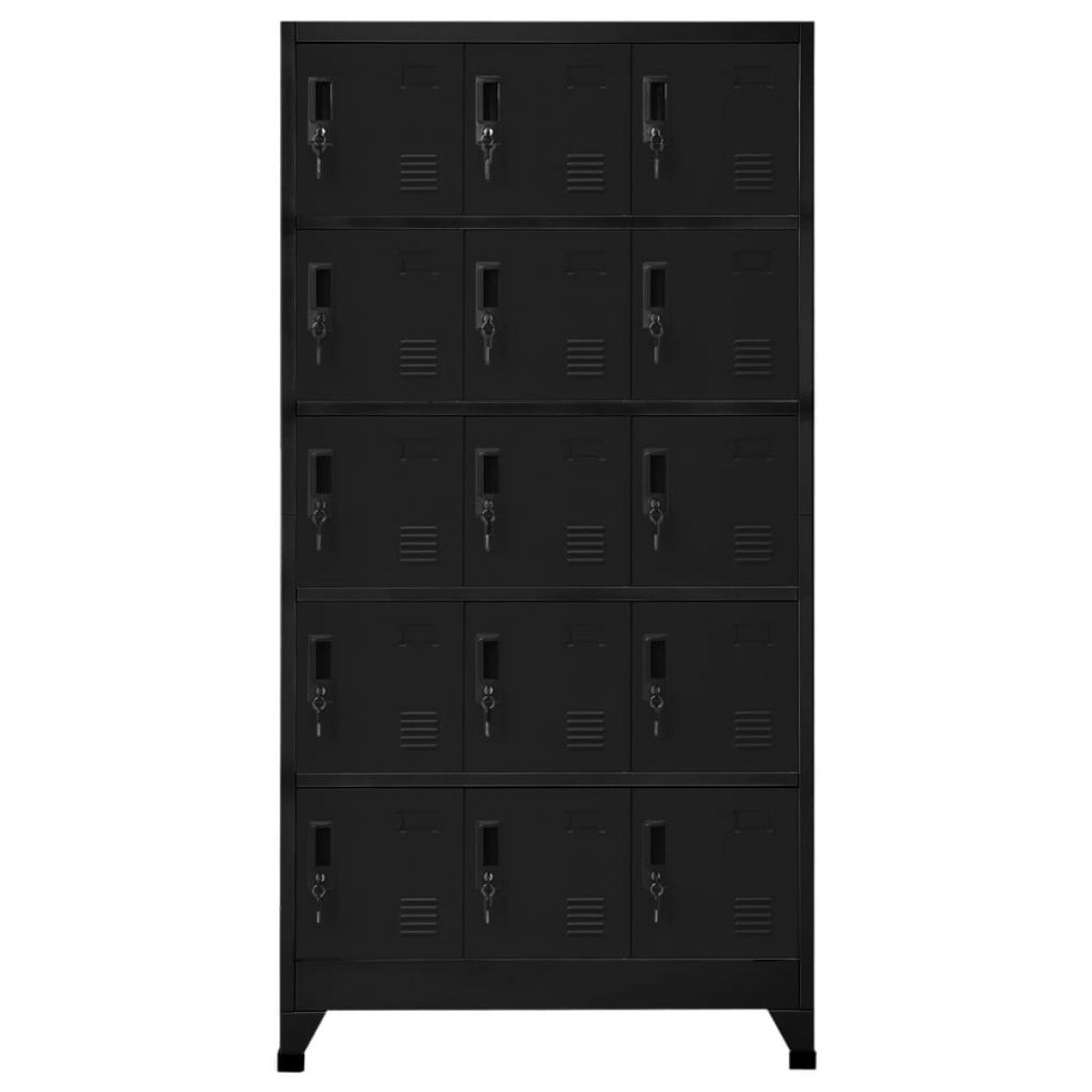 Taquilla de acero negro 90x40x180 cm