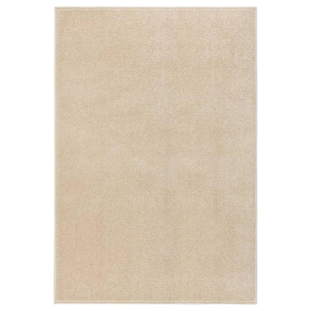 Alfombra de pelo corto beige 160x230 cm