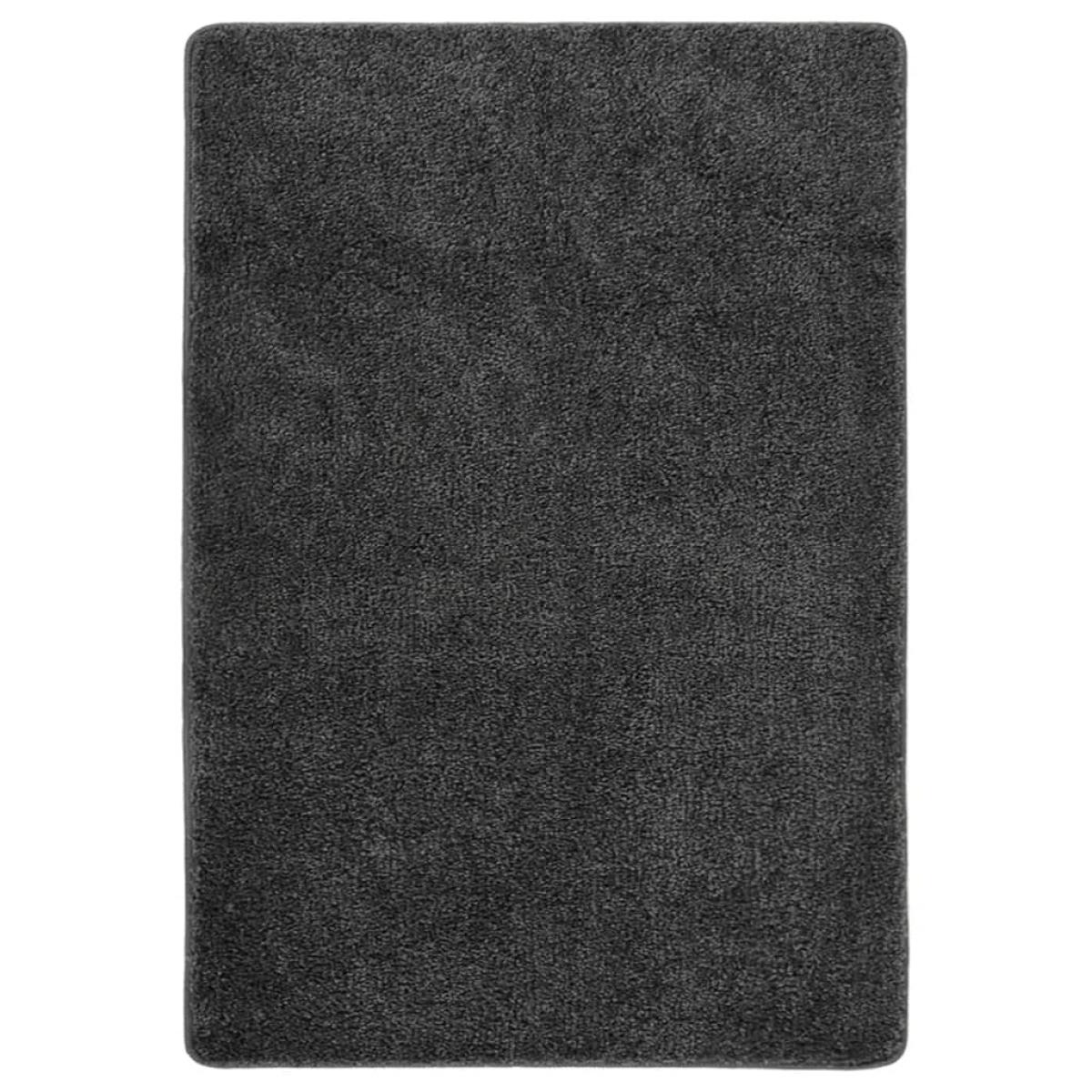 Alfombra peluda antideslizante gris oscuro 120x170 cm