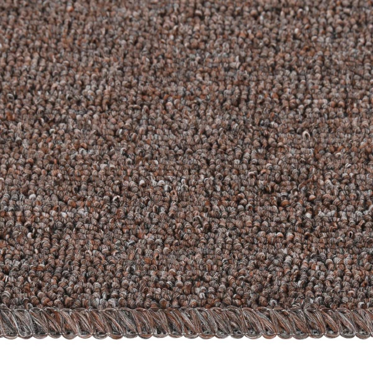 Alfombrillas de escalera 15 uds marrón rectangular 60x25 cm
