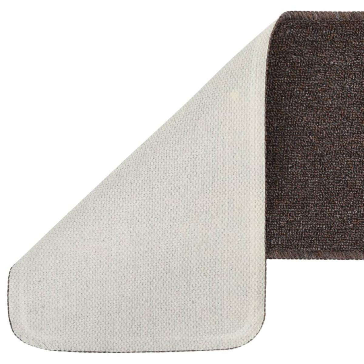 Alfombrillas de escalera 15 uds marrón rectangular 60x25 cm