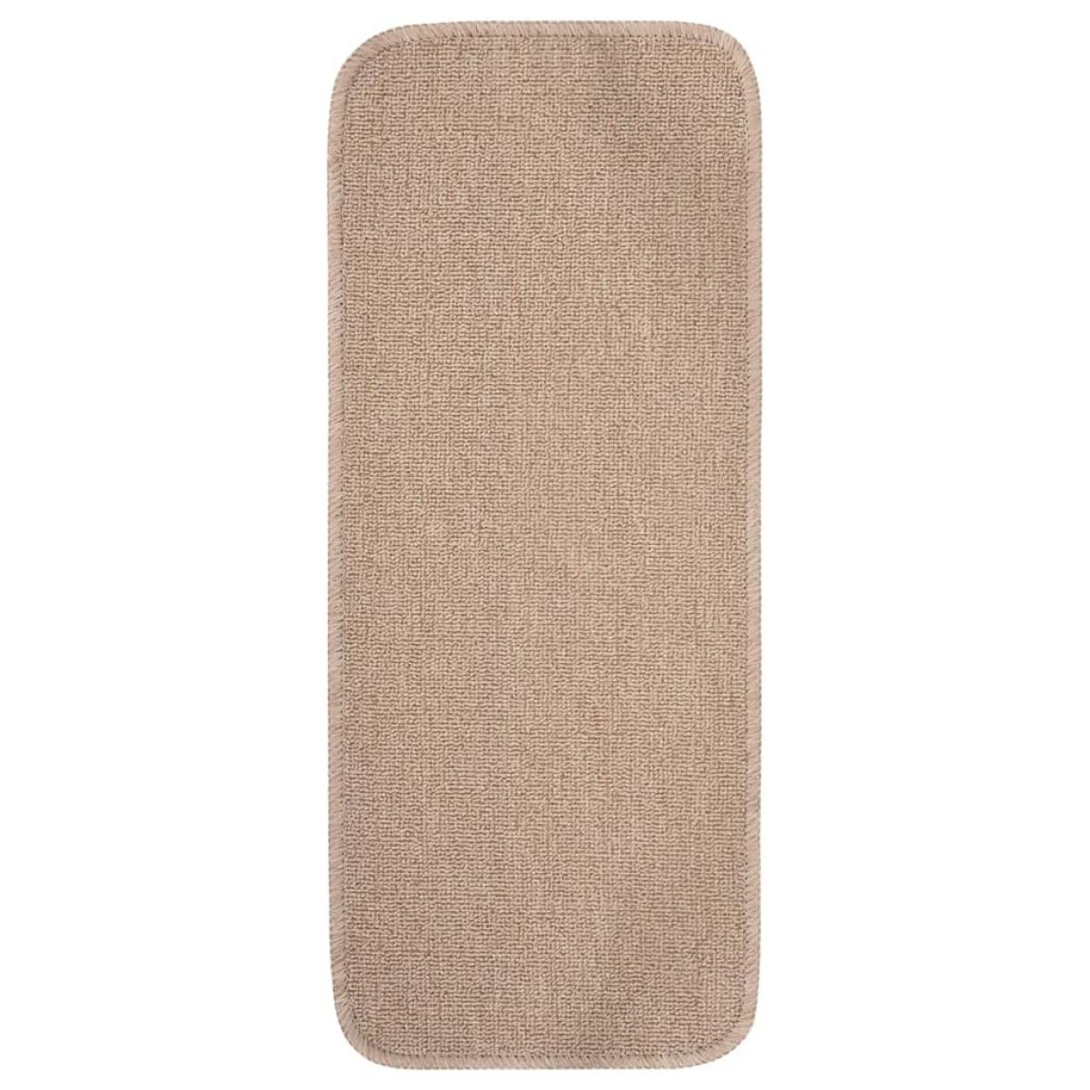 Alfombrillas de escalera 15 uds beige rectangular 60x25 cm