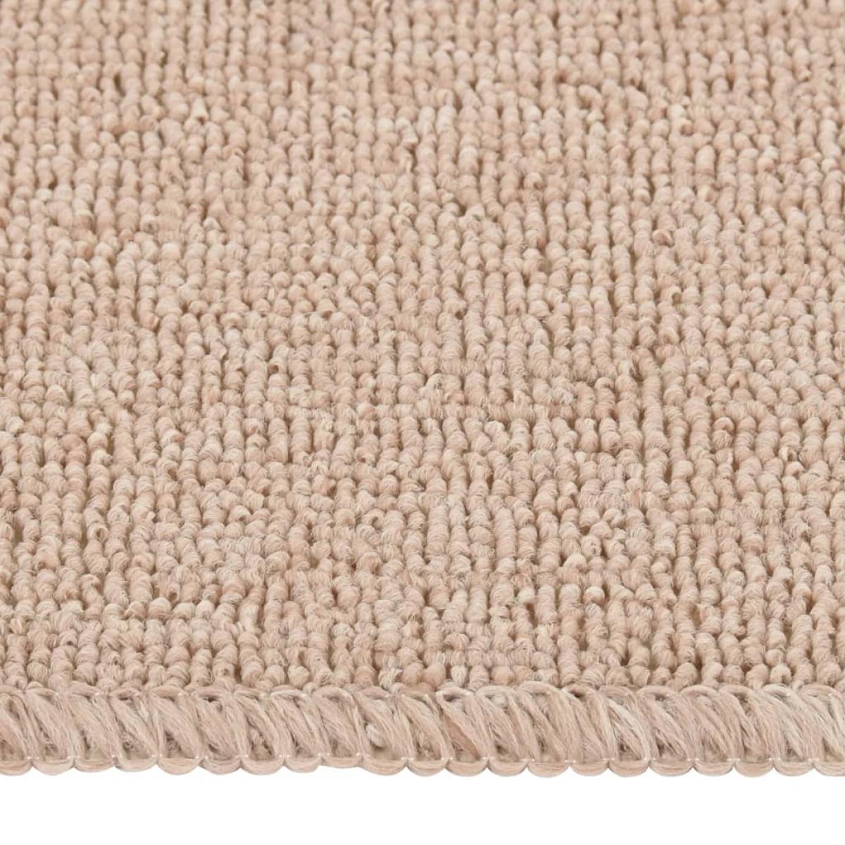 Alfombrillas de escalera 15 uds beige rectangular 60x25 cm