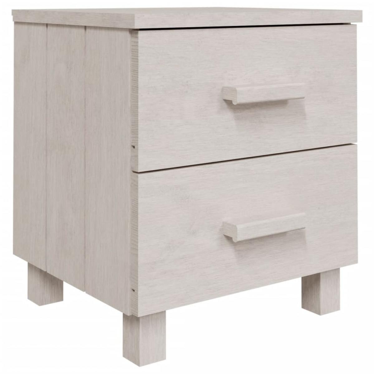 Mesitas de noche 2 uds HAMAR pino macizo blanco 40x35x44,5 cm