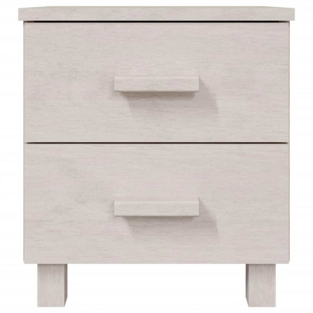 Mesitas de noche 2 uds HAMAR pino macizo blanco 40x35x44,5 cm