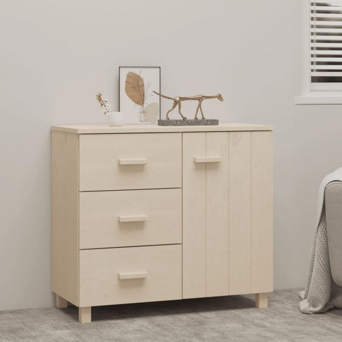 Aparador HAMAR madera de pino maciza marrón miel 90x40x80 cm