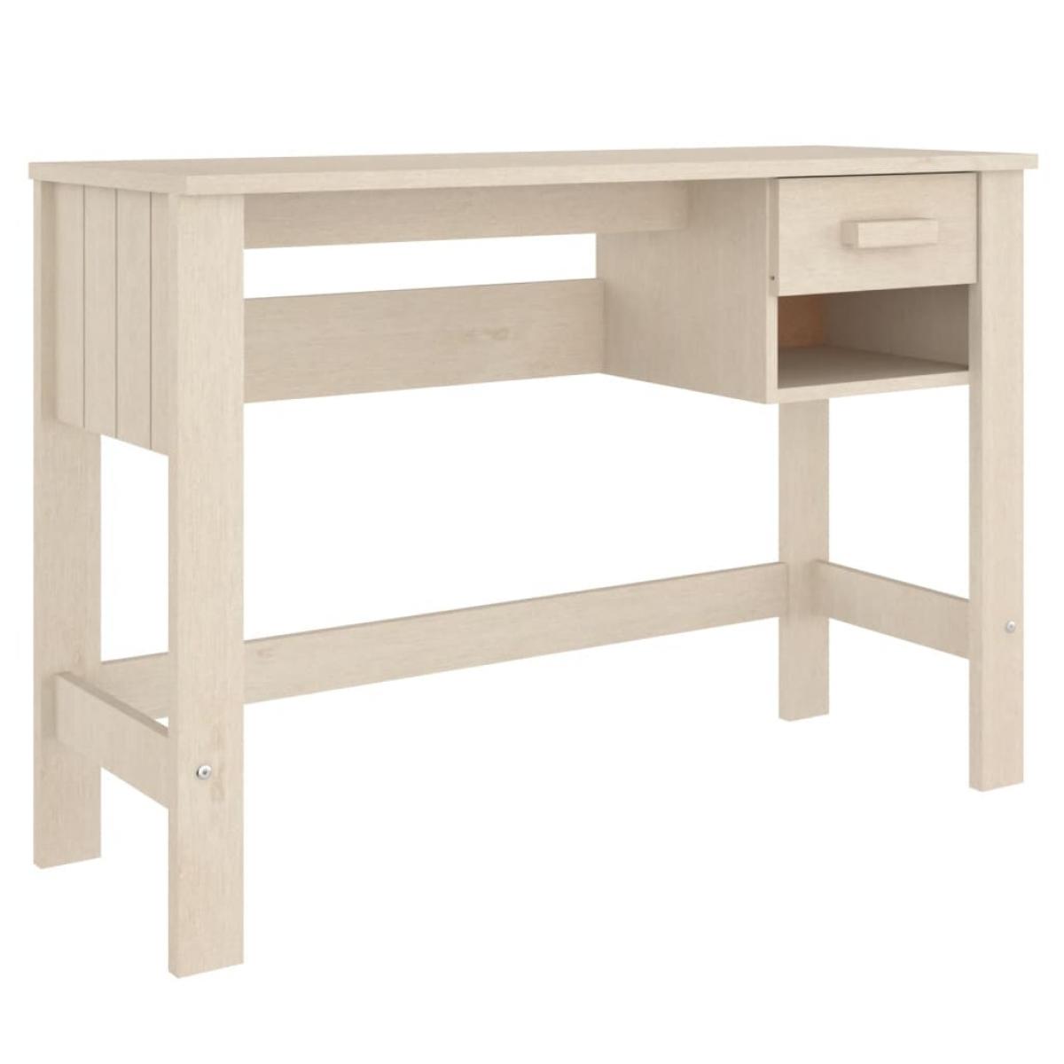 Escritorio HAMAR madera de pino maciza marrón miel 110x40x75 cm