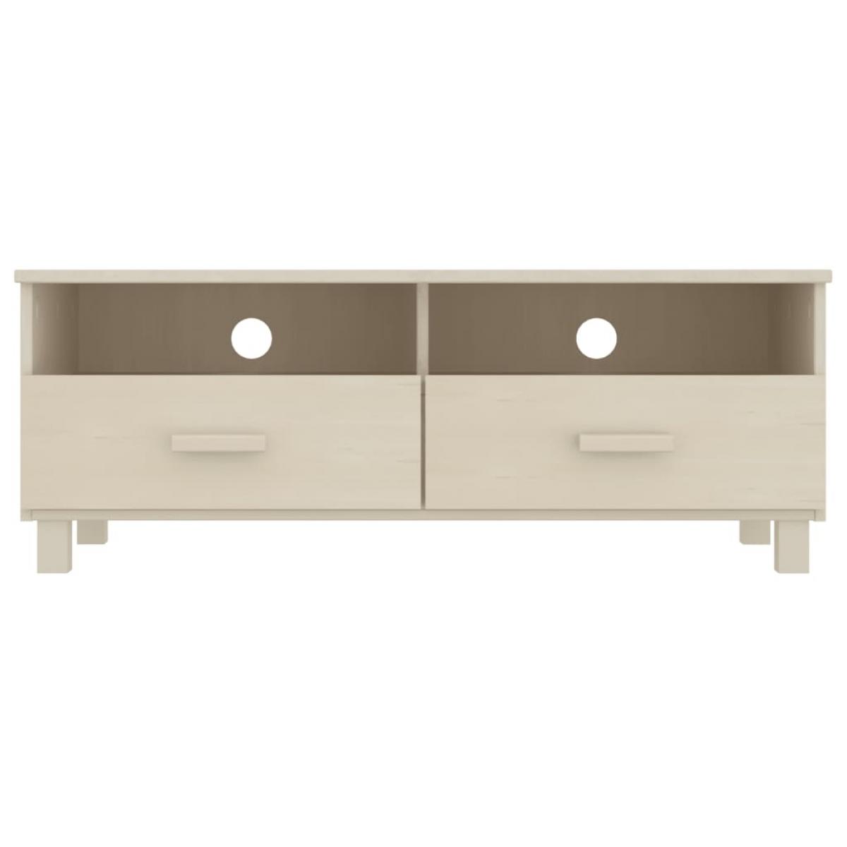 Mueble TV HAMAR madera de pino maciza marrón miel 106x40x40 cm
