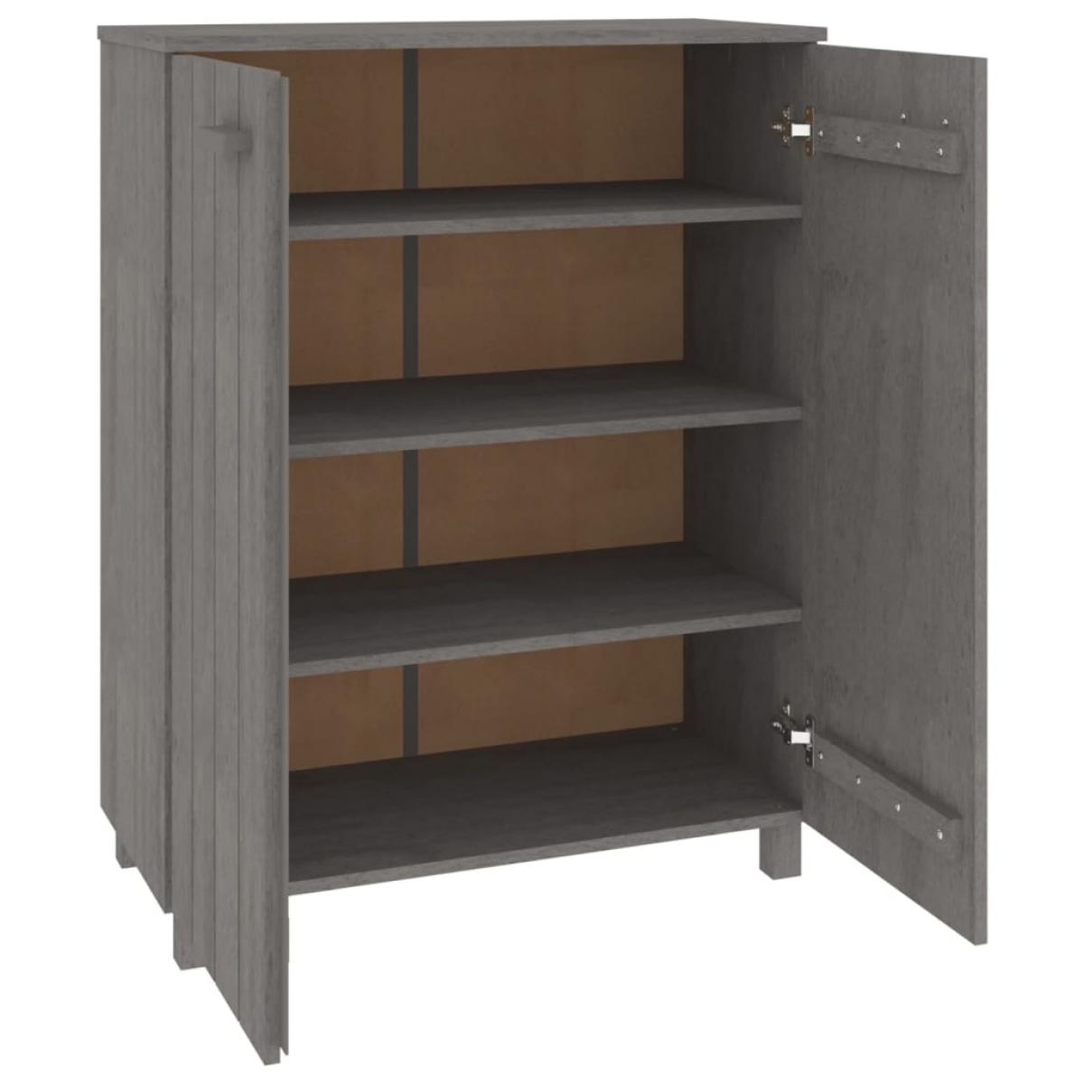 Zapatero HAMAR madera maciza pino gris claro 85x40x108 cm