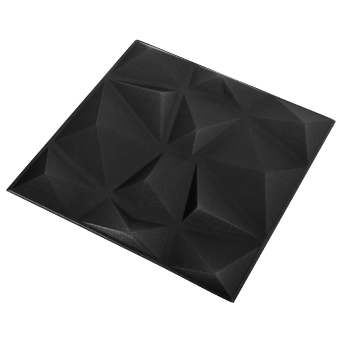 Paneles de pared 3D 12 unidades 50x50 cm negro diamante 3 m²