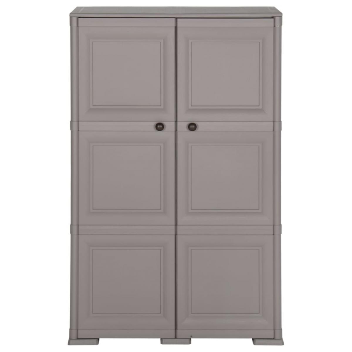 Armario de plástico diseño de madera gris 79x43x125 cm