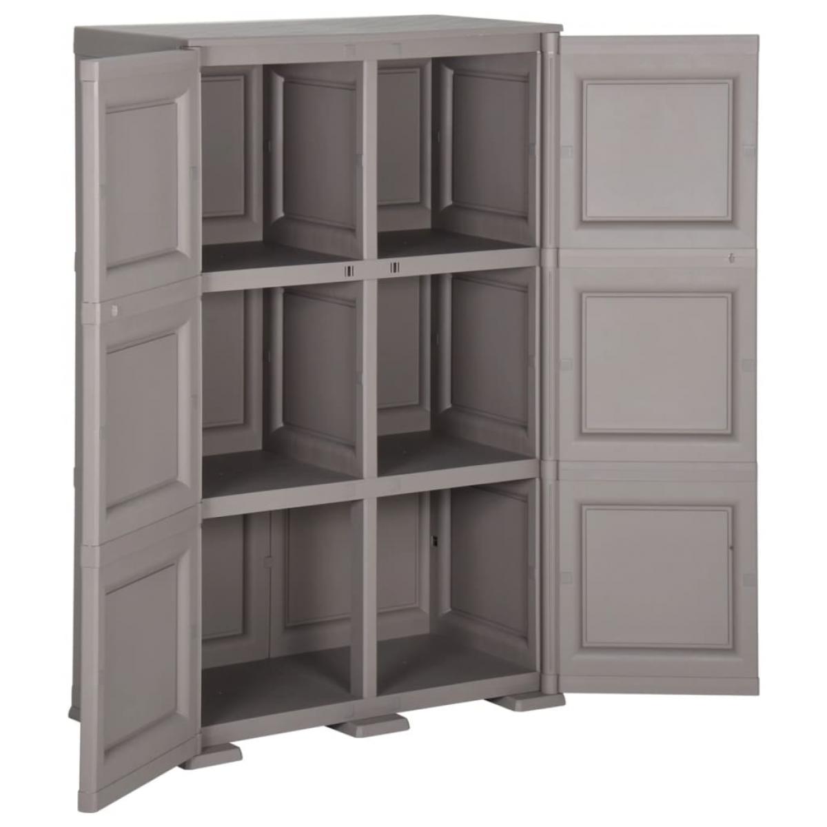 Armario de plástico diseño de madera gris 79x43x125 cm