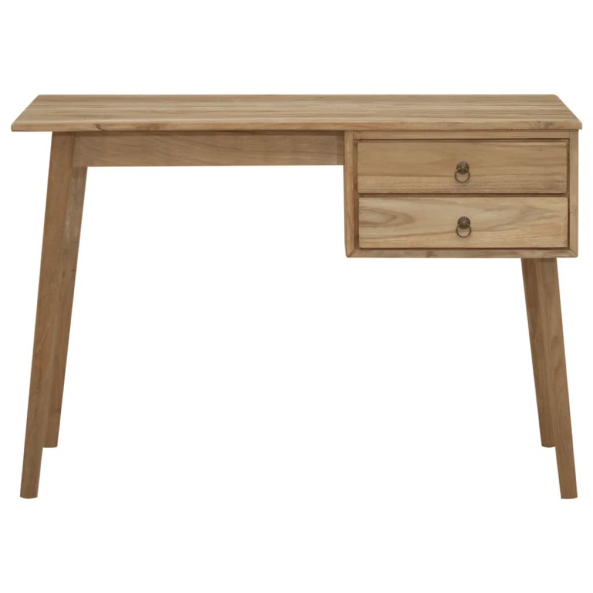 Escritorio con 2 cajones madera maciza de teca 110x52x75 cm