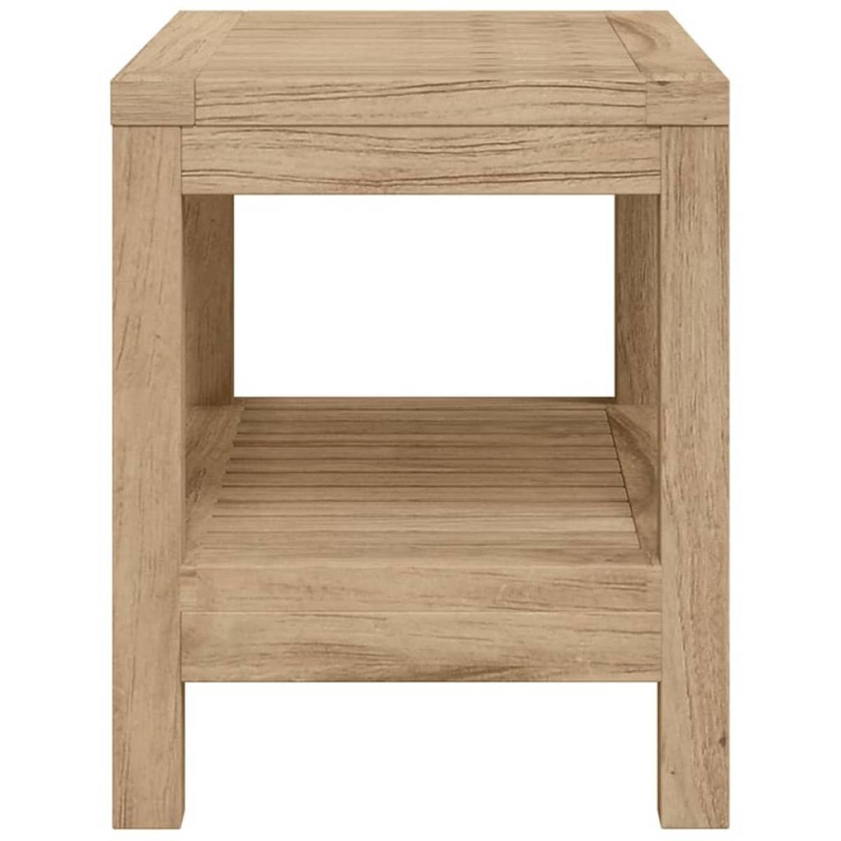 Mesa auxiliar de baño madera maciza de teca 60x30x45 cm