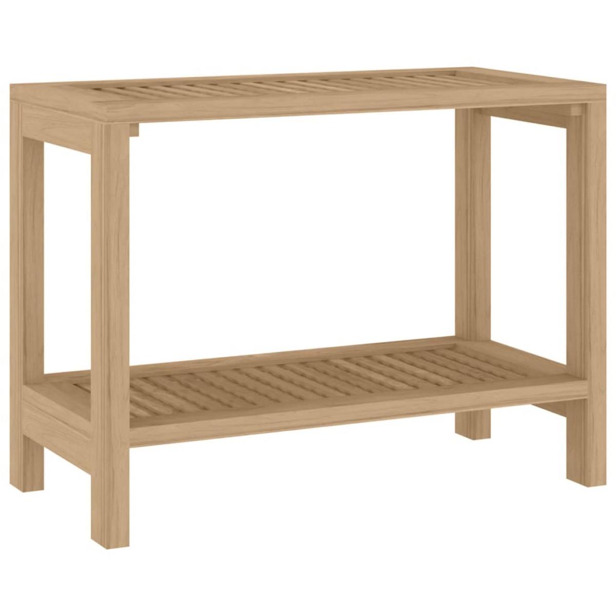 Mesa auxiliar de baño madera maciza de teca 60x30x45 cm