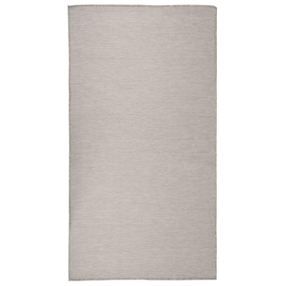 Alfombra de exterior de tejido plano gris taupe 80x150 cm