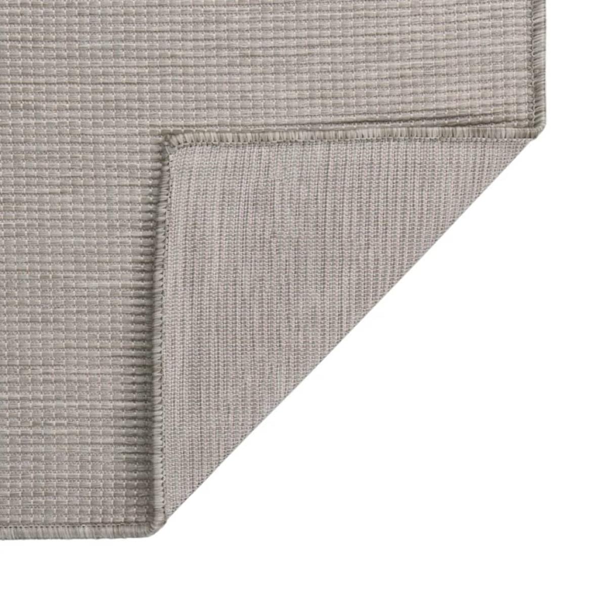 Alfombra de exterior de tejido plano gris taupe 80x150 cm