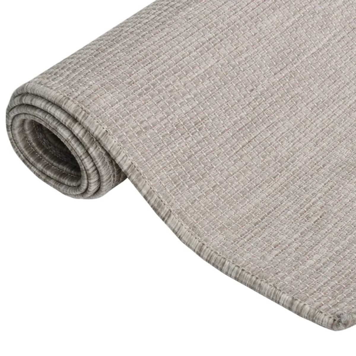 Alfombra de exterior de tejido plano gris taupe 80x150 cm