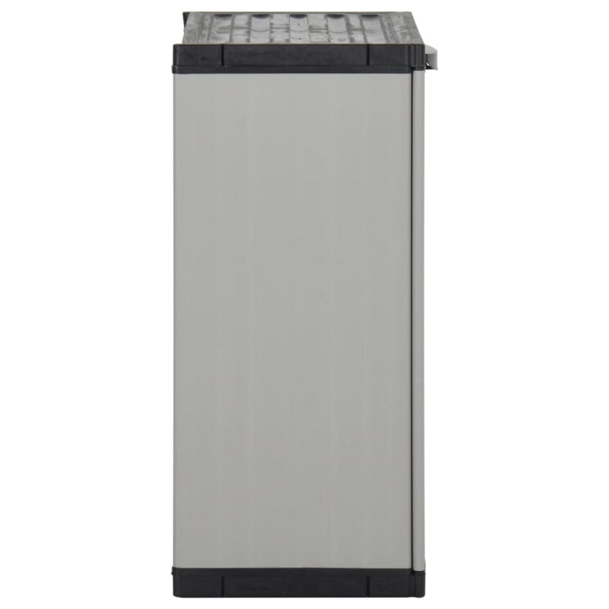 Armario para desechos de jardín PP gris y negro 68x40x85 cm