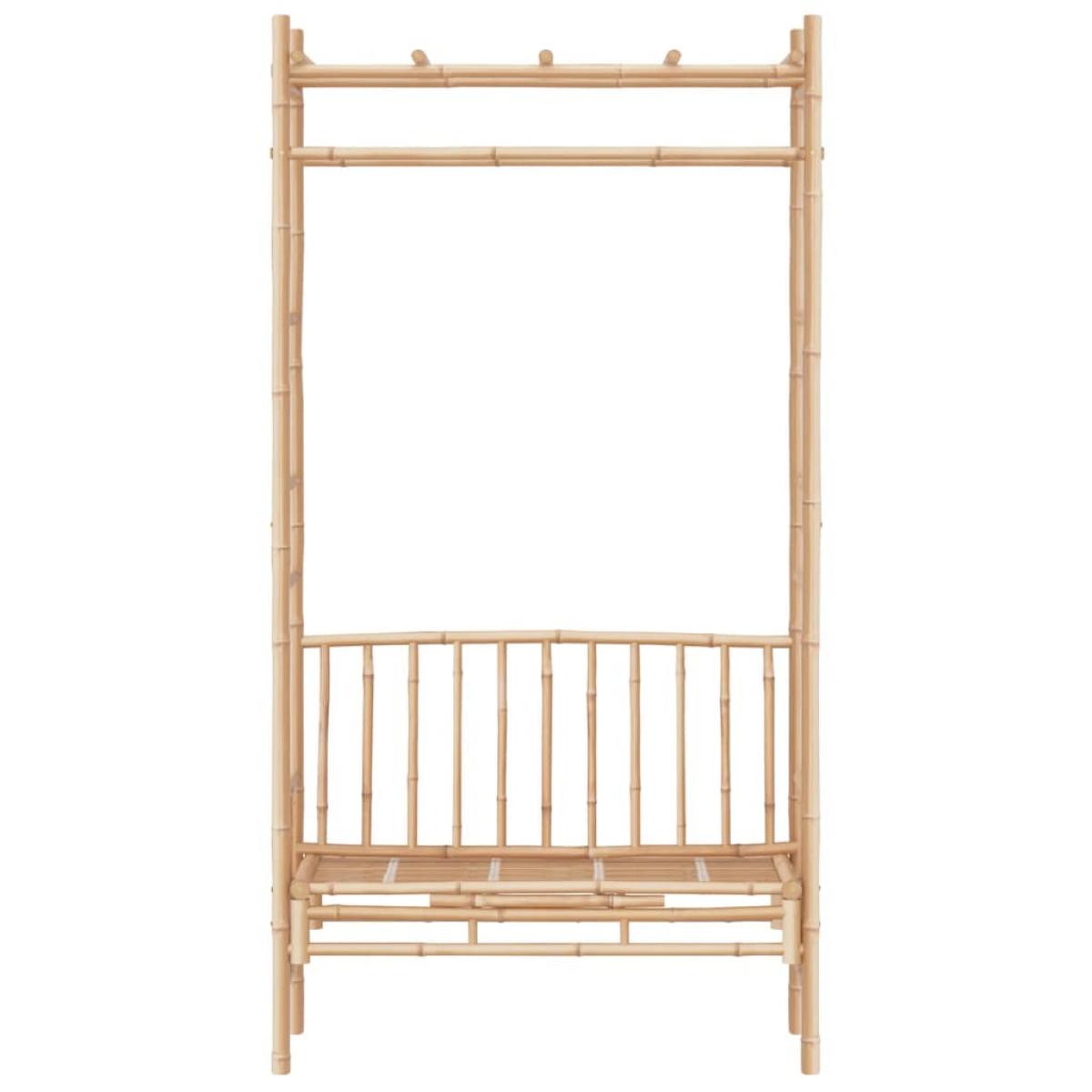 Banco de jardín con pérgola bambú 116 cm